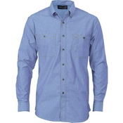 Cotton Chambray Shirt , Twin Pocket - Long Sleeve