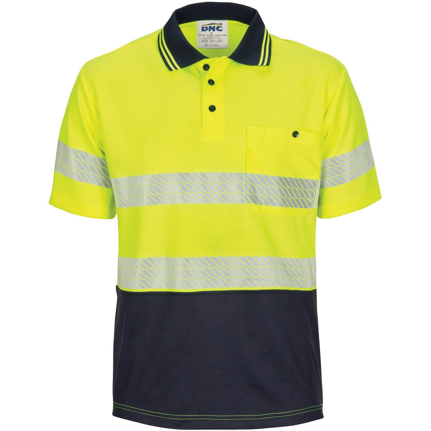Adults Mens Hi-Vis Safety Workwear T-Shirt Work Wear Long Sleeve Polo Top Lime O