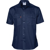Hivis Liweight Cottn Shirt S/S Navy S