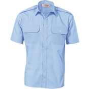 Epaulette Polyester/Cotton Work Shirt - Short Sleeve