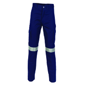 Cttn Drill Cargo Pants R/Tape Navy 72R