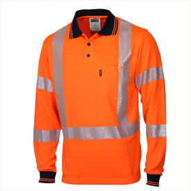 HiVis Segmented Tape X Back Polo - LS