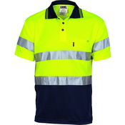 HiVis D/D Cool Breathe Polo Shirt With CSR R/Tape - Short Sleeve