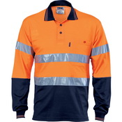 Hi Vis Two Tone Cotton Back Polos with Generic R.Tape - L/S