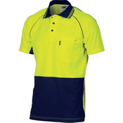 Hivs Ctn Backed Air-F Polo S/S Yellow/Navy XS