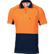 HiVis Cotton Backed Cool-Breeze Contrast Polo - Short Sleeve