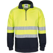 HiVis 1/2 Zip Fleecy with Hoop Pattern CSR Reflective Tape