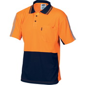 HiVis Cool-Breathe Stripe Polo - Short Sleeve