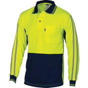 HiVis Cool-Breathe Stripe Polo - long Sleeve