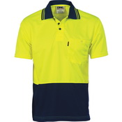 HiVis Polo Micromesh Shirt S/S Yellow/Navy 7XL
