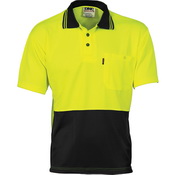 HiVis Polo Micromesh Shirt S/S Yellow/Black XS