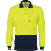 HiVis Two Tone Cool Breathe Polo Shirt, Long Sleeve