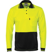 HiVis Polo Micro L/S Yellow/Black XL