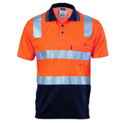 Cotton Back HiVis Two Tone Polo Shirt with CSR R/ Tape - Short sleeve