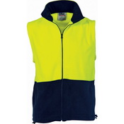 HiVis Two Tone Full Zip Polar Fleece Vest