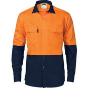 HiVis Two Tone Drill Shirt with Press Studs