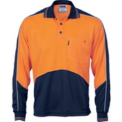 HiVis Cool Breathe Panel Polo Shirt - Long Sleeve