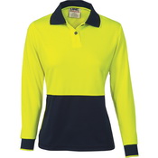 Ladies HiVis Two Tone Polo Shirt - Long Sleeve