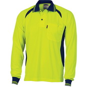 Cool-Breeze Contrast Mesh Polo - long sleeve