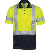 Hivis D/N Cool Breathe Polo Shirt With Cross Back R/Tape - Short Sleeve