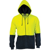 HiVis Two Tone Full Zip Polar Fleece Hoodie