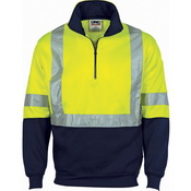 HiVis Cross Back D/N Two Tone 1/2 Zip Fleecy