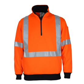 Hi-vis 1/2 Zip X Back Fleecy Jumper