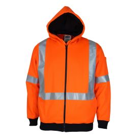 Hi-Vis Full Zip “X” Back Fleecy Hoodie