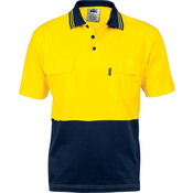 HiVis Cool-Breeze 2 Tone Cotton Jersey Polo
Shirt with Twin Chest Pocket - S/S