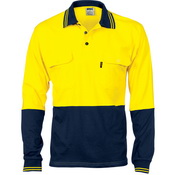 HiVis Cool-Breeze 2 Tone Cotton Jersey Polo
Shirt with Twin Chest Pocket - L/S