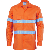 HiVis 3 Way Cool-Breeze Cotton Shirt with 3M
R/Tape - Long sleeve