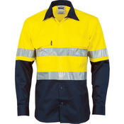 HiVis Cool-Breeze Vertical Vented Cotton Shirt
with Generic R/Tape - Long sleeve