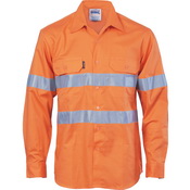 HiVis Cool-Breeze Vertical Vented Cotton Shirt
with Generic R/Tape - Long sleeve