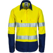 Ladies HiVis Two Tone Cool-Breeze Cott on Sh irt
with 3M R/Tape - Long sleeve