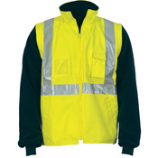 HiVis Cross Back D/N “4 in 1” Zip Off Sleeve Reversible Vest