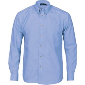 Polyester Cotton Chambray Business Shirt - Long Sleeve